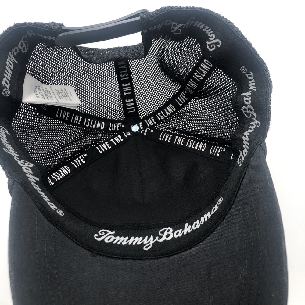 NWT Tommy Bahama Golf Cap Snap Back Adjustable Black Vented Golfing Front Patch - Picture 11 of 16